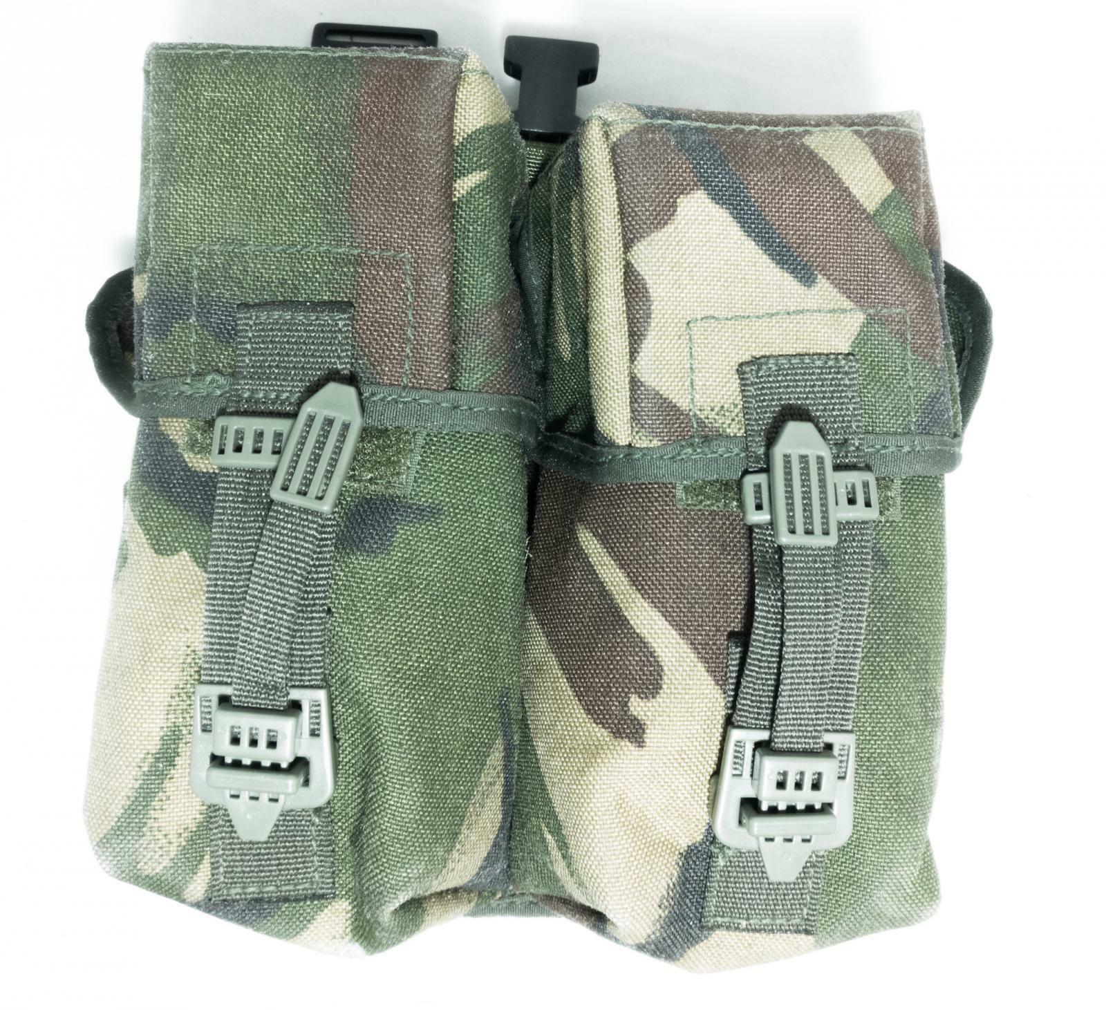 2 x British army surplus DPM camouflage double ammo / utility pouch
