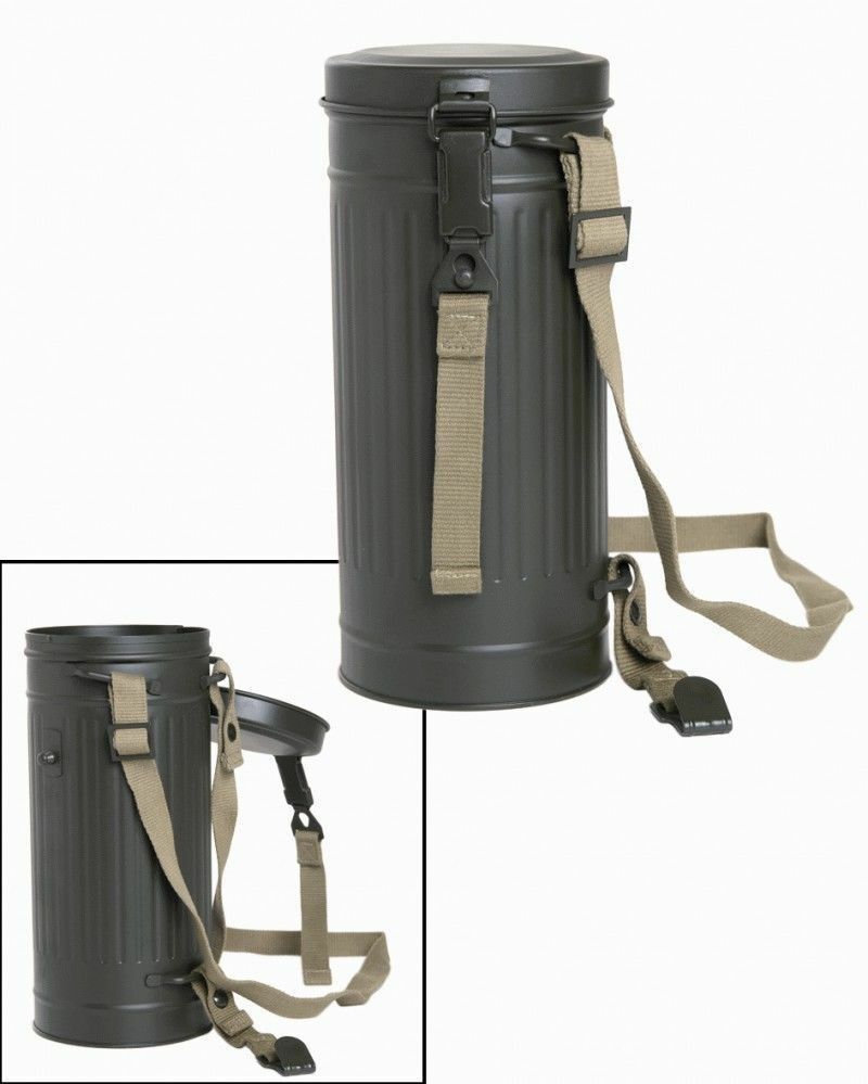 All metal ww2 German army gas mask container ( Repro ) Surplus & Lost