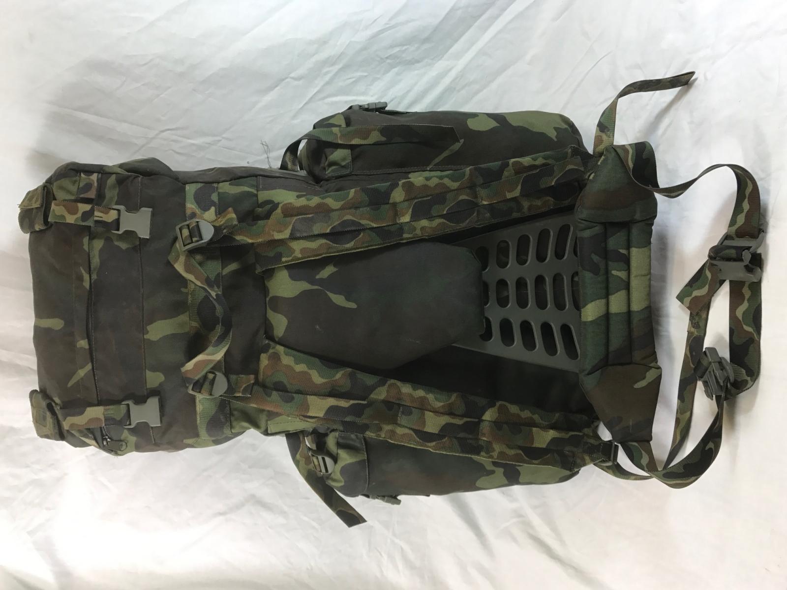 Large 90L Italian army surplus woodland camouflage rucksack backpack