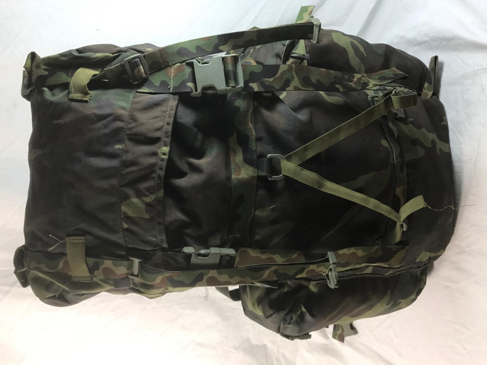 Large 90L Italian army surplus woodland camouflage rucksack backpack