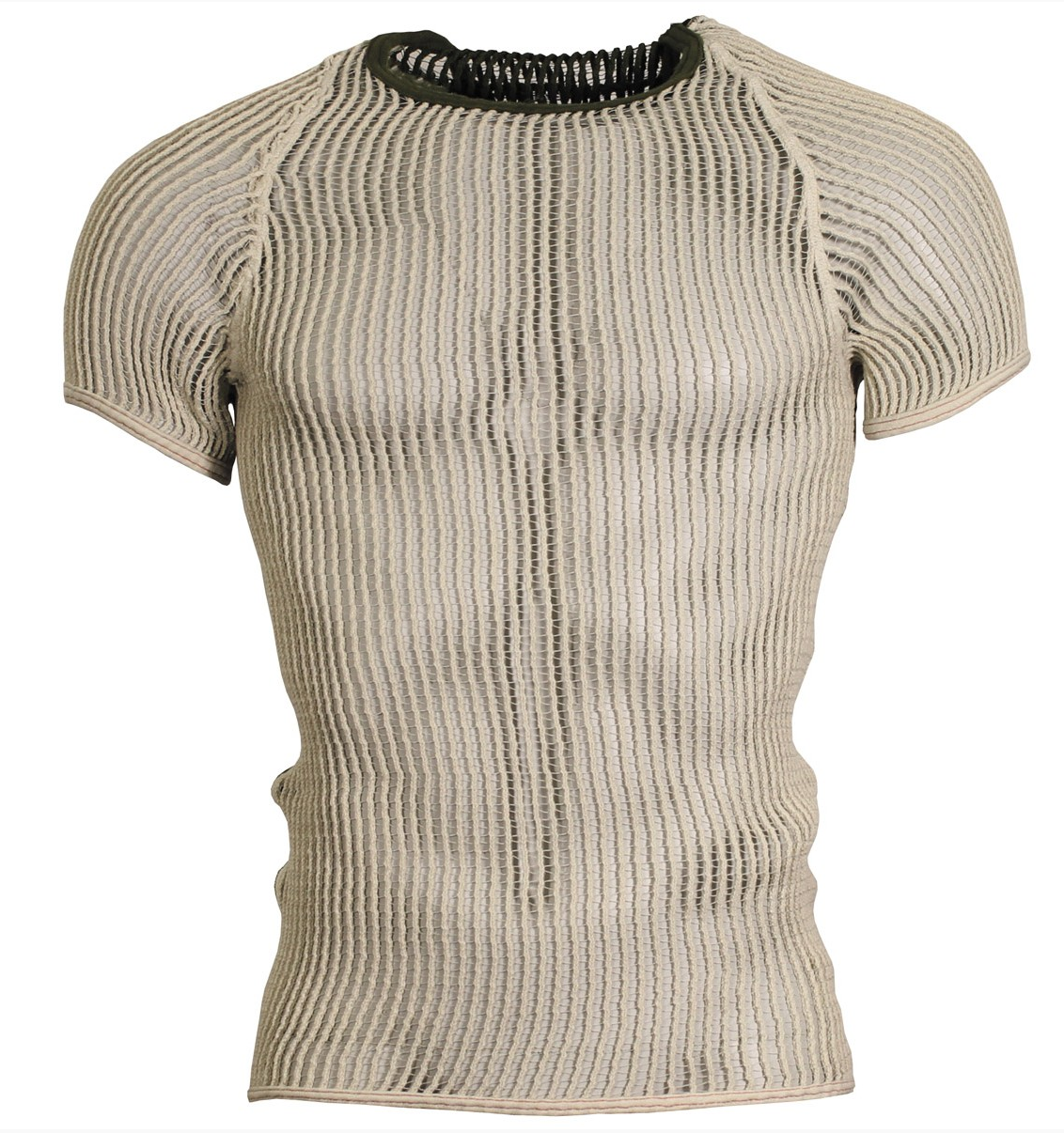 Olive White Danish army surplus knitted mesh string vest Surplus & Lost