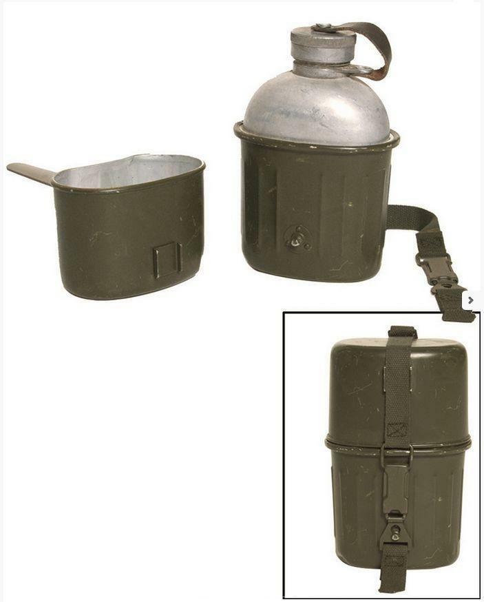 Original German army surplus 3 piece aluminium canteen mug set