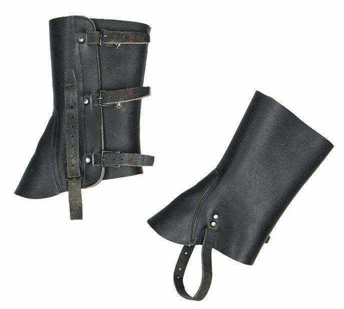 Swiss army surplus black leather leg gaiters Surplus & Lost