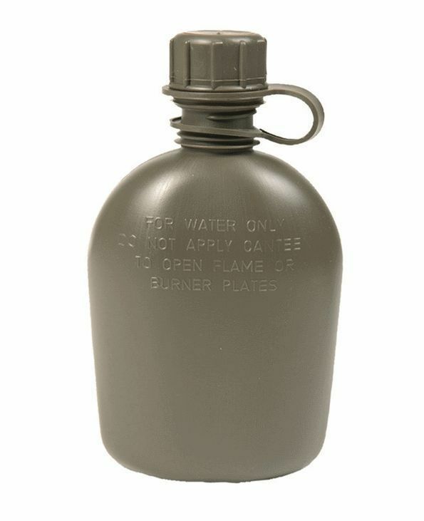 US army styled 1 quart water bottle canteen field flask olive green