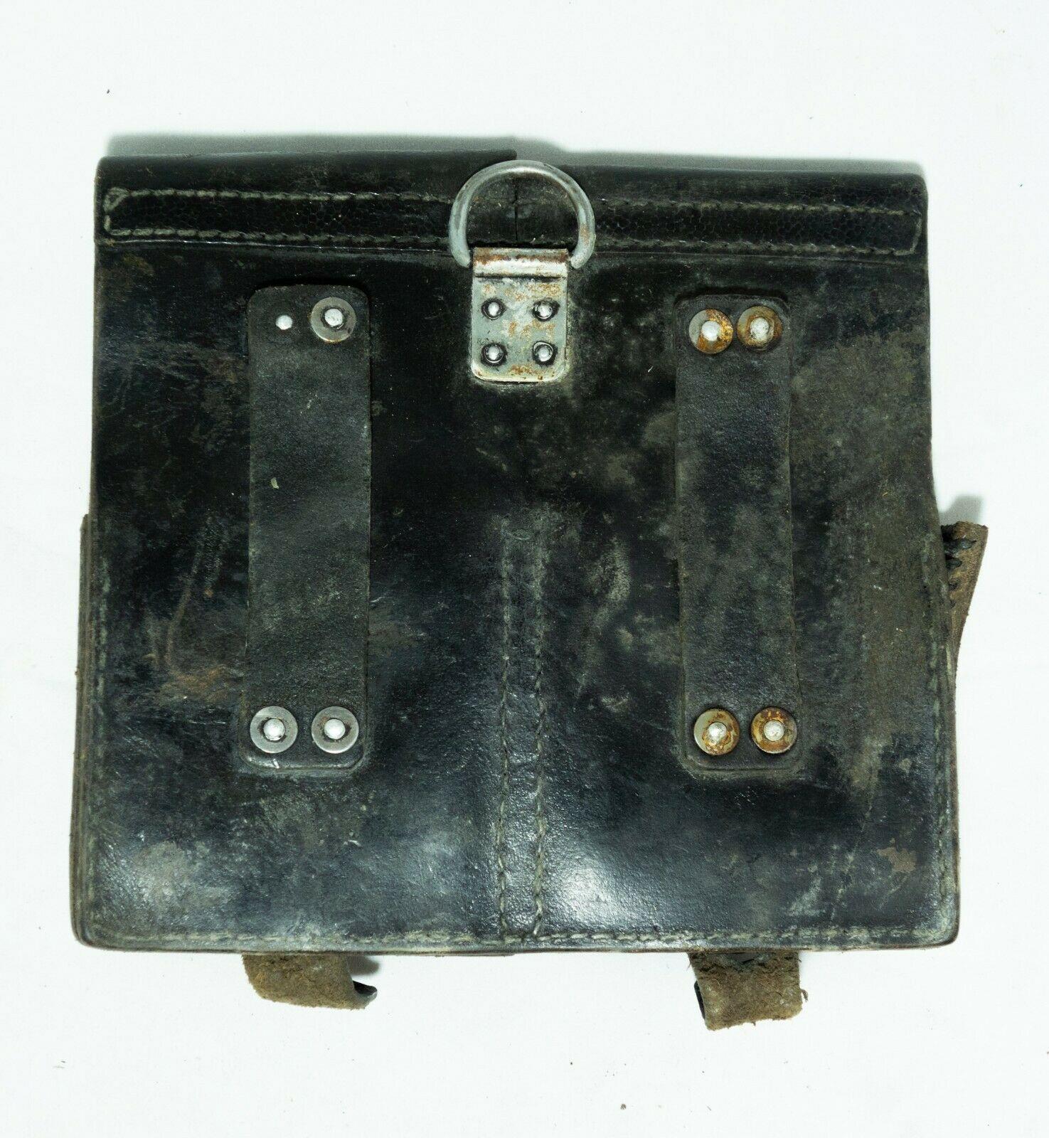 Vintage army surplus all leather StG58 double ammo pouch Surplus & Lost