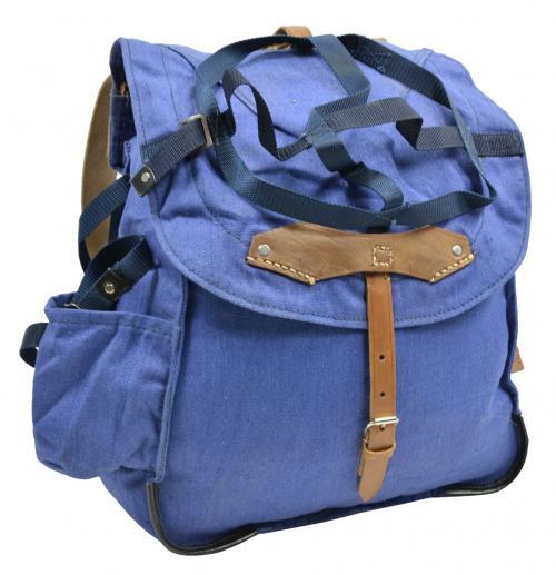 Vintage BLUE Romanian Army Surplus Canvas Rucksack Surplus & Lost