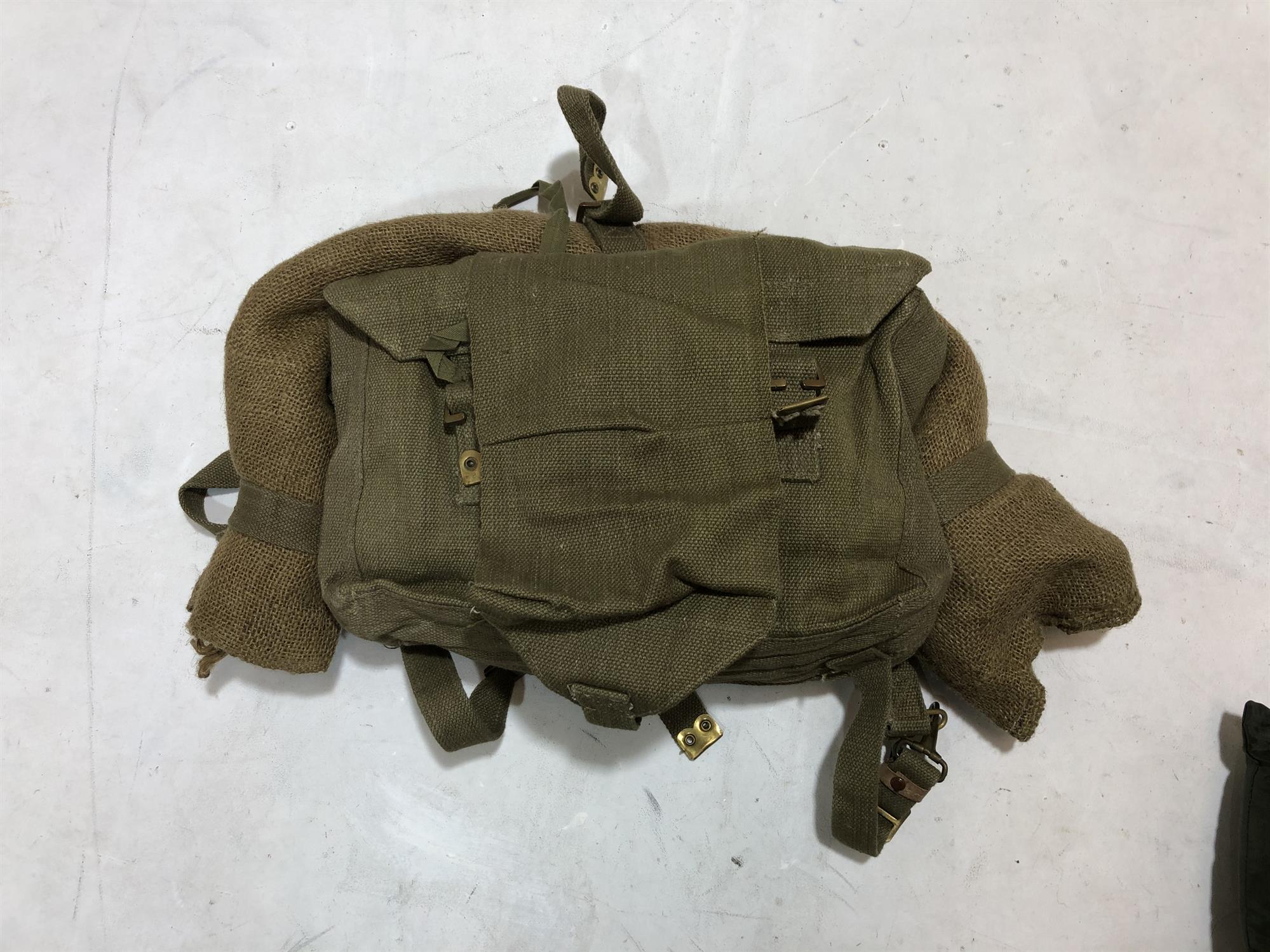 Vintage canvas army surplus small rucksack backpack Surplus & Lost