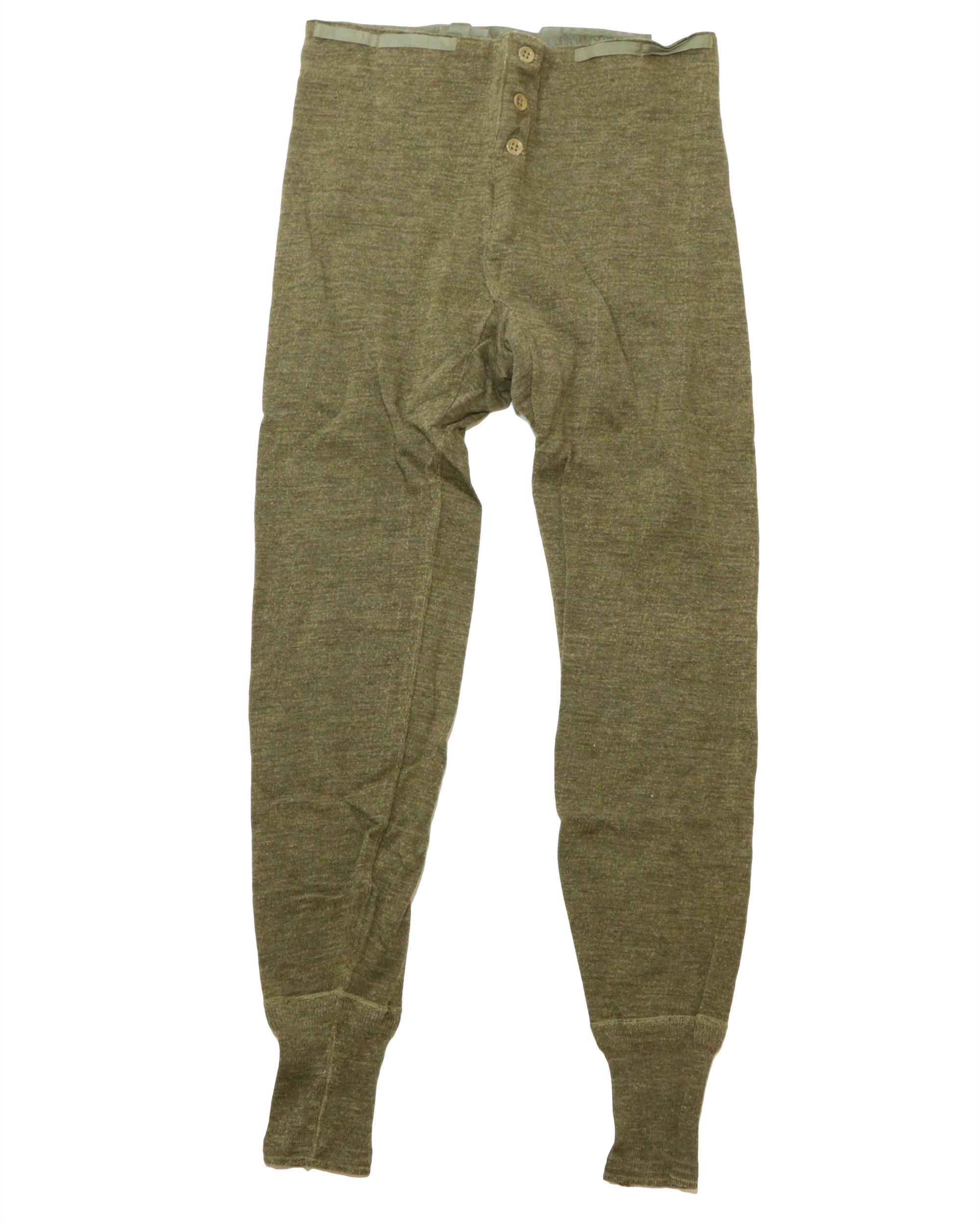 Vintage French Army Surplus Wool Long Johns Olive - Surplus & Lost