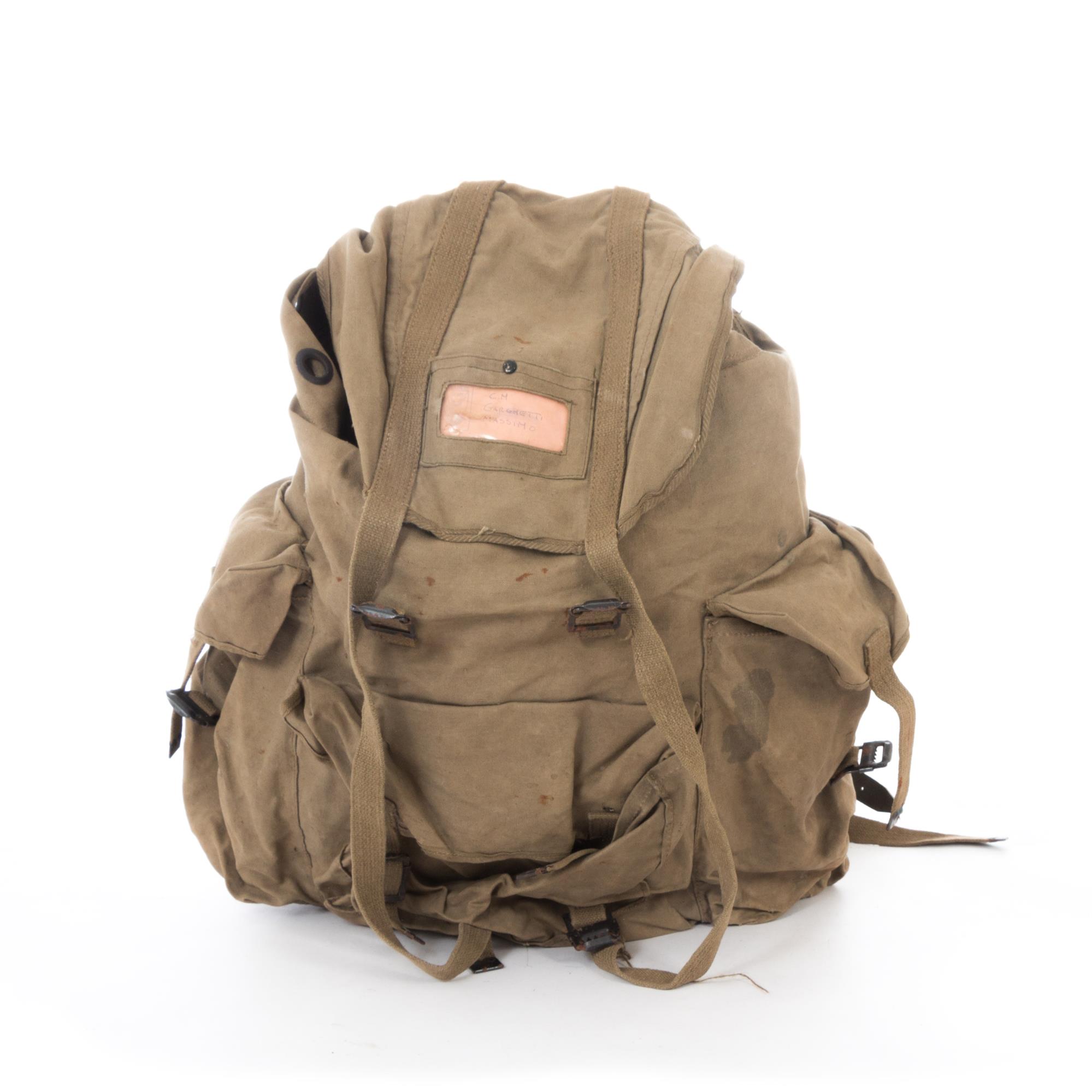 Vintage Italian Army Surplus Canvas Alpine Rucksack Frame Surplus & Lost