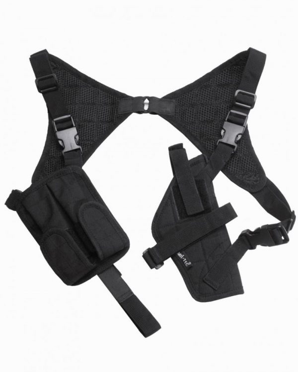 Shoulder holster double magazine pouch left / right handed fully adjustable