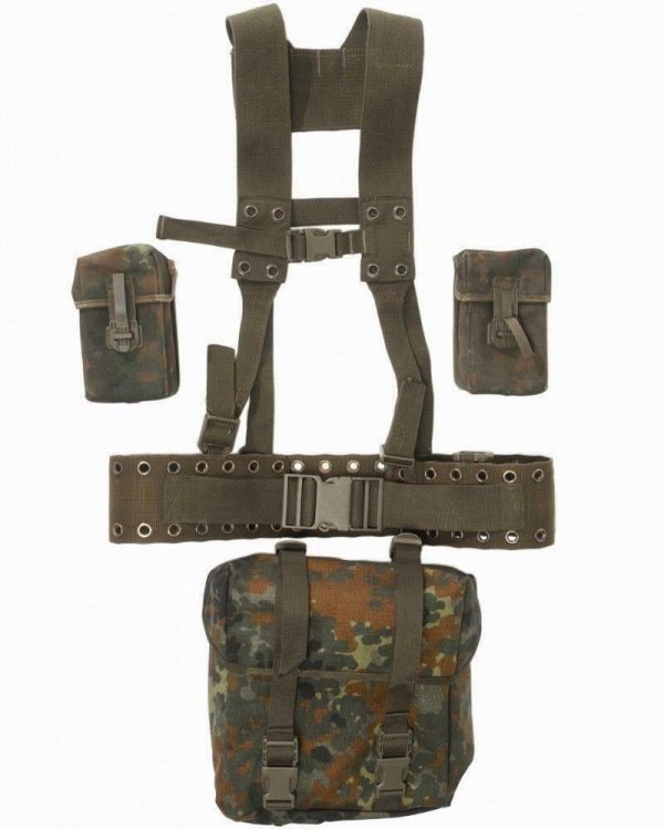 German army issue webbing set in flecktarn camouflage