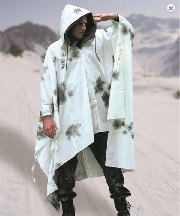 German army surplus snow winter camouflage all cotton poncho - NEW