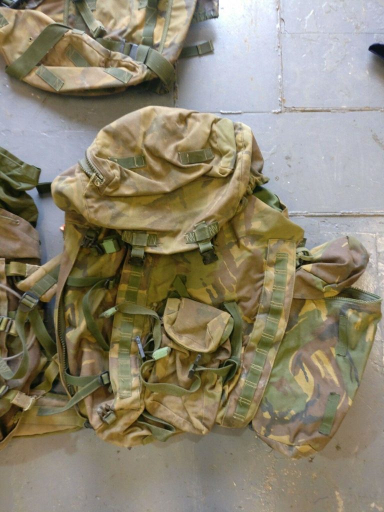 2 x British army surplus 120l DPM backpack 1 x Northern Ireland Read