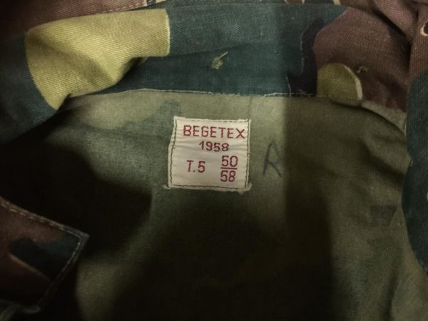 Vintage Beglian army surplus congo camouflage combat jacket