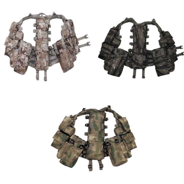 12 pocket multi camouflage range of assualt / tactical / combat vests