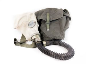 Polish military army surplus MP-3/OM14 gas mask, filter and bag