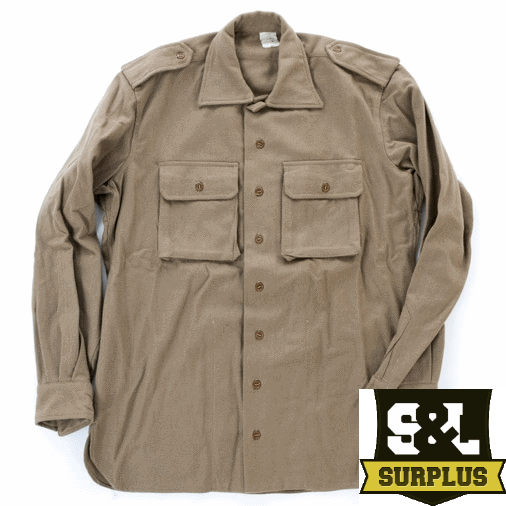 Vintage italian army surplus wool shirt khaki - Surplus & Lost