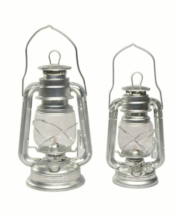 Zinc storm lantern 28cm in height