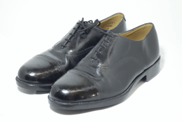 British army surplus black leather parade shoes with toe cap  RAF cadet