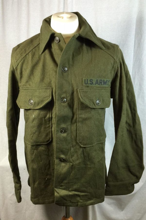 Vintage U.S  american army surplus Korean war era wool field shirt