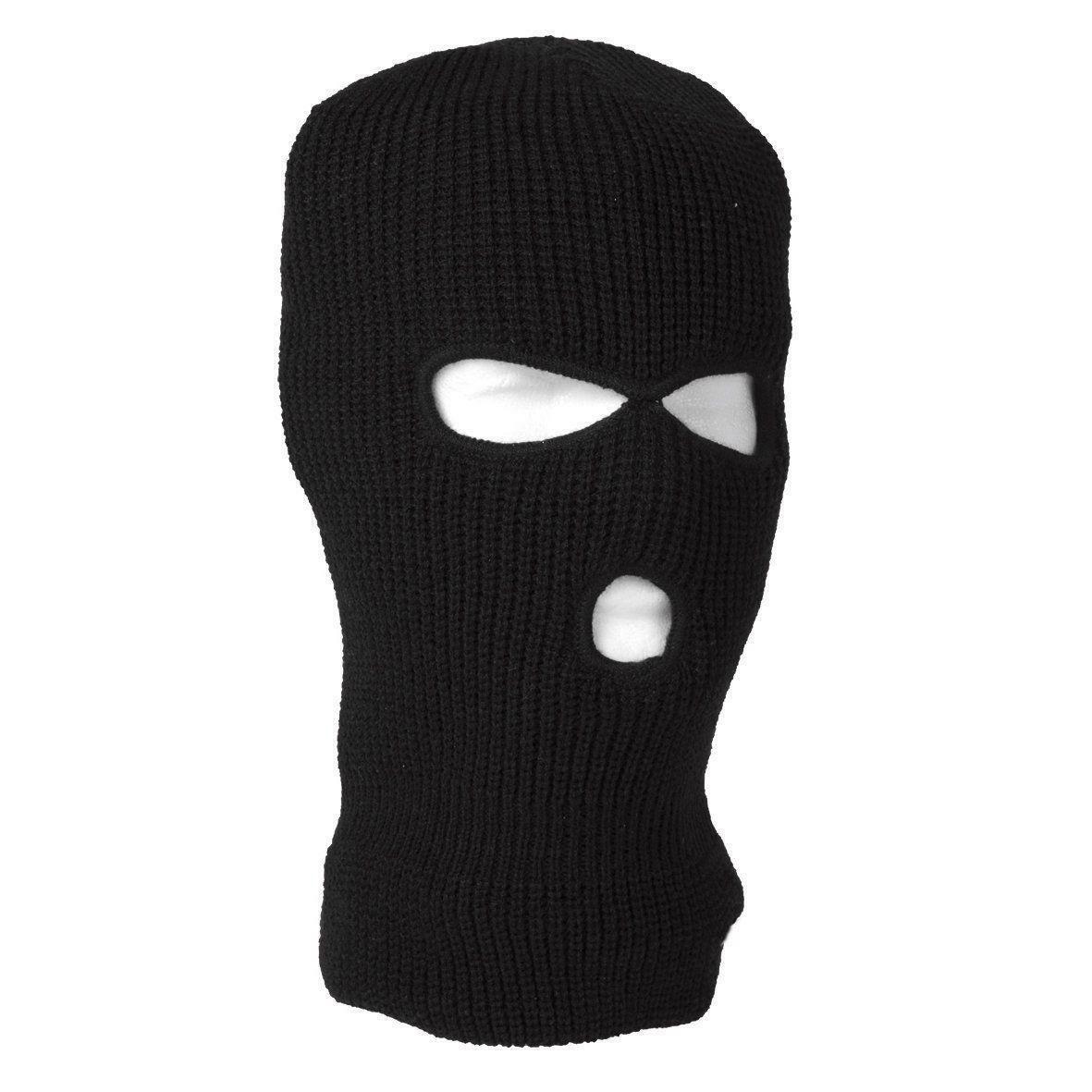 Black Balaclava Mask Warm 3 Hole Winter SAS Styled Army Ski Hat Neck ...