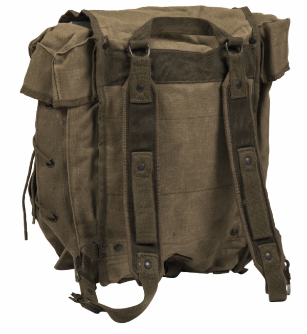 Vintage Italiian army small canvas rucksack with side pockets bushcraft - Image 2