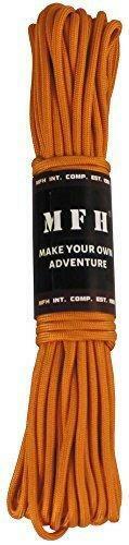 ORANGE tough 550 paracord 50 ft survival camping hiking