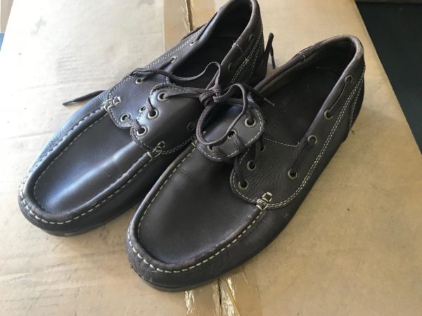 British army surplus brown leather deck / boat shoes