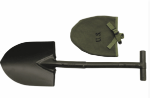 U.S army style wooden handled T spade complete