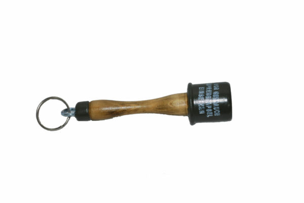 keyring  chain holder in the shape of a small German hand grenade