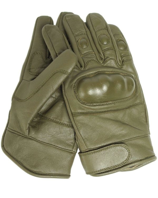 MILTEC Tactical all leather gloves,Olive combat police army security