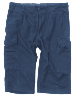 German army surplus blue cotton Bermuda shorts