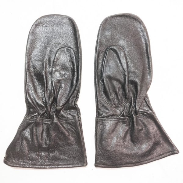 German army surplus black vintage leather mitts gloves