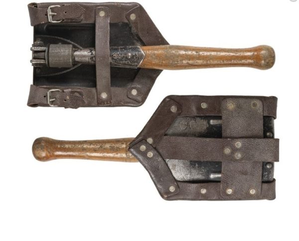Romanian Army Surplus Folding Shovel With Leather Case