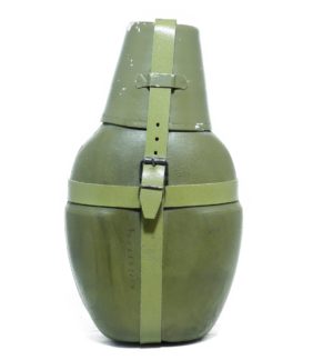 German army surplus drinking flask canteen and cup, green