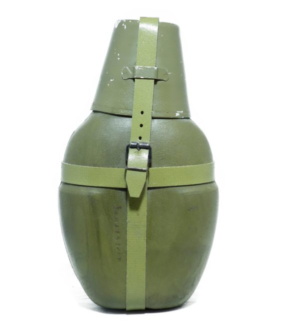 German army surplus drinking flask canteen and cup, green