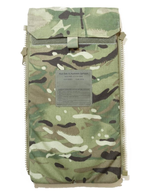 British Army Surplus MTP Side Pack Hydration Pouch Zip With Bladder 3L - Image 2