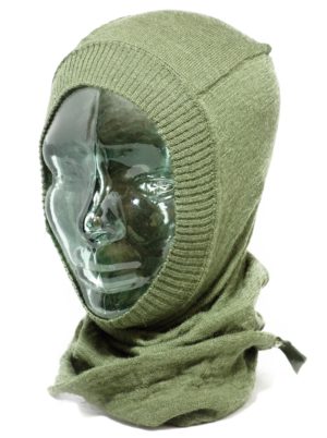 British Army Surplus Olive Green Wool Balaclava Headover