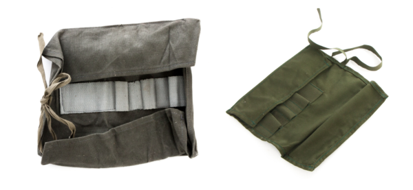 Swedish army surplus vintage cotton convas small tool roll
