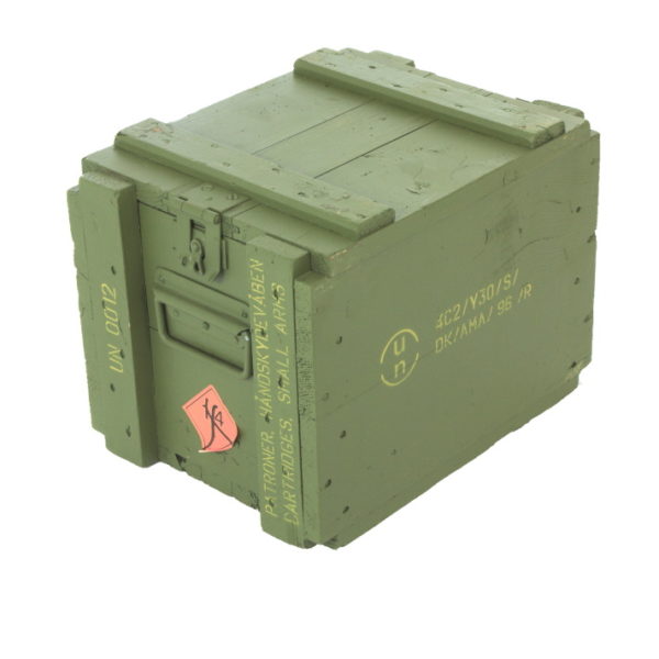Danish army surplus wooden ammo crate box with lid 50 cal 7.62