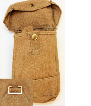 Vintage Italian army surplus canvas sand coloured large ammo pouch