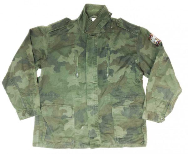 Army surplus Serbian cotton field jacket parka camouflage pattern zip pockets