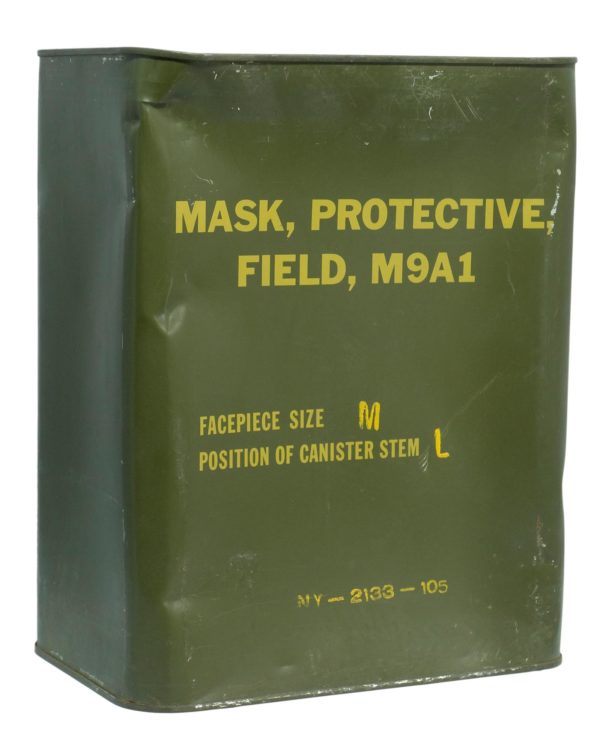 Vintage M9A1 gas mask filter bag  cloth SEALED IN TIN - Image 3