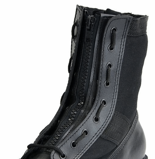 9 hole lace in boot zip zipper synthetic leather black