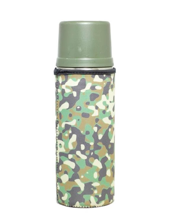 Genuine Dutch army surplus thermos vacuum flask with insulated camo cover