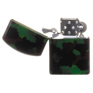 Woodland camo windproof metal cased fuel petrol lighter