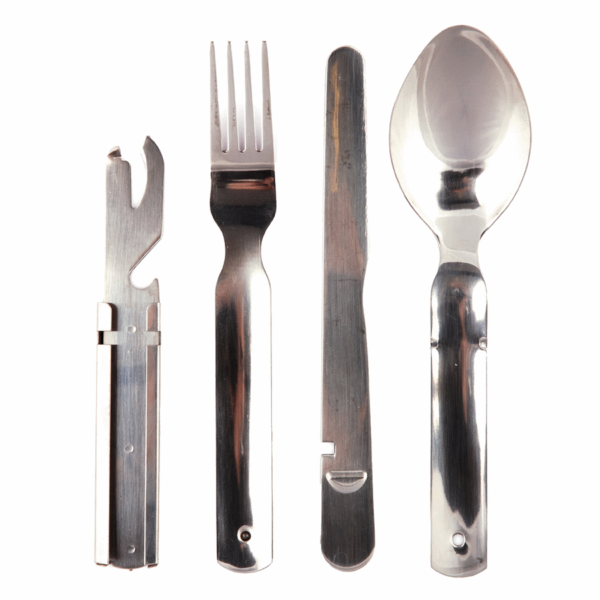 4 piece KFS knife fork spoon opener set army style heavyweight