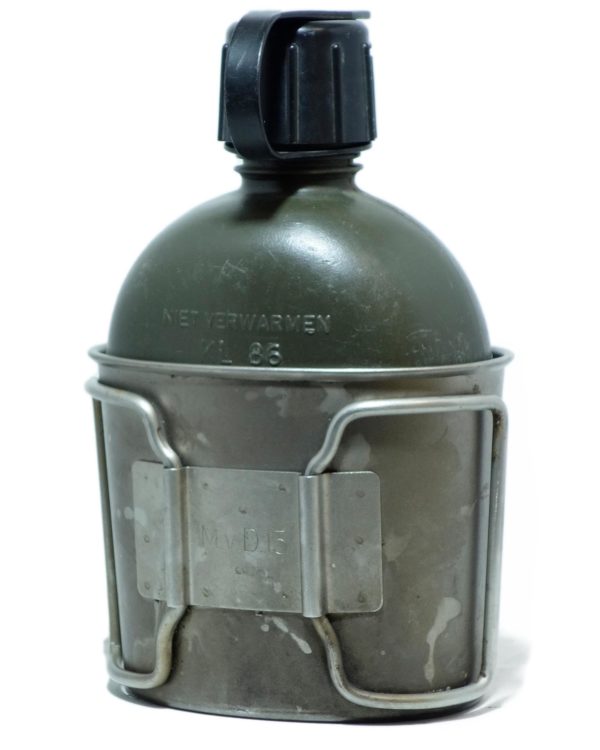 Dutch Army Surplus Canteen 1 Litre Metal Cup Pouch Webbing