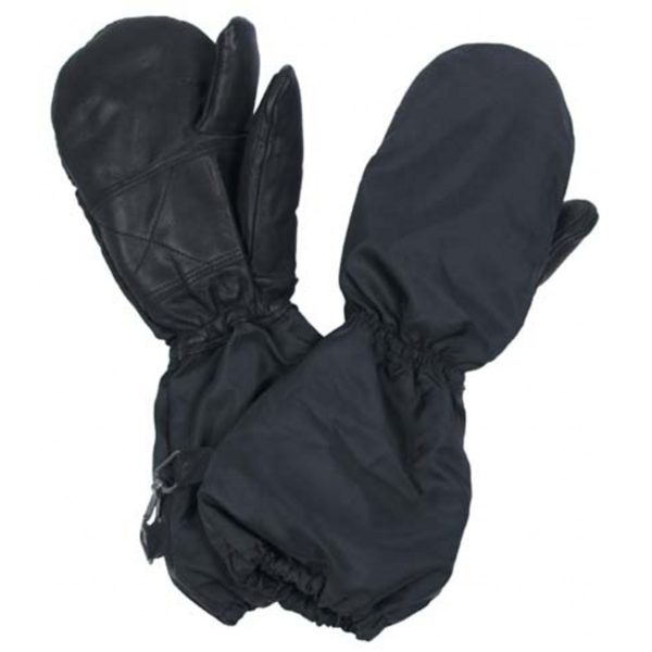 Swiss Army Surplus Black Leather Palm Mitts Gloves