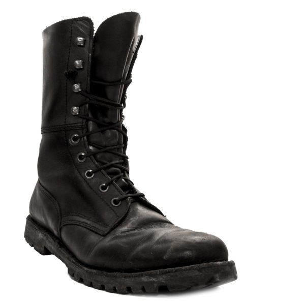 Austrian army surplus high leg all leather combat / assault boots ...